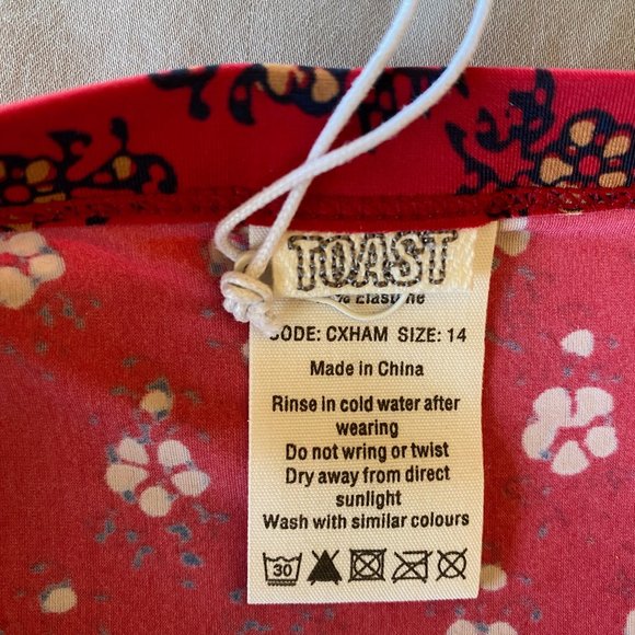 TOAST Retro Floral Block Print Halter Bikini Size M/L - Picture 10 of 11